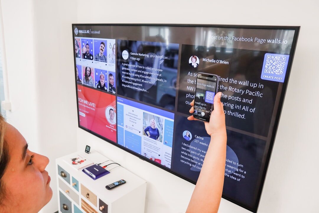 Newsroom monitoring wall with live video feeds and trend dashboards